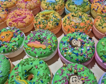 Bulk Pack (21) Handmade Donut Bath Bombs: Fun Kids Bath Fizzers