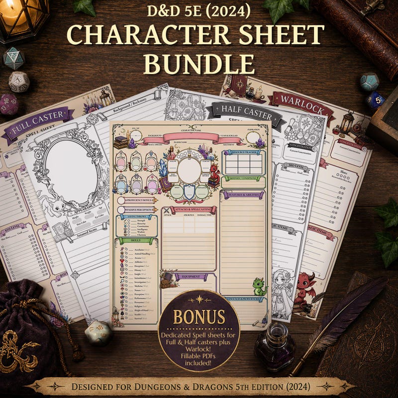 Dnd Character Sheet - Etsy