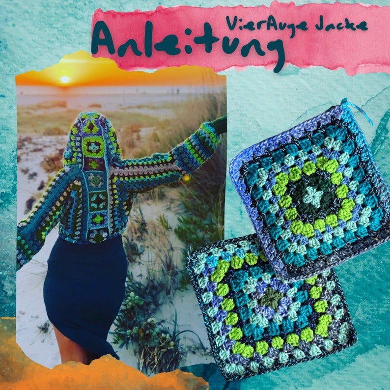 Vierauge Kalisa Hexagon Jacke Häkelanleitung CrochetPattern Bild 1