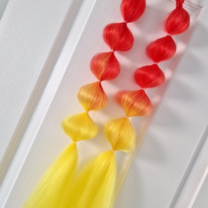 Ombre Hair With Pigtail: Röd till Gul Festivalkläder