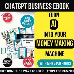 ChatGPT Business Ebook with Private Label & Master Resell Rights, MRR PLR AI Ebook to Scale your Business with ChatGPT, dfy ChatGPT Guide