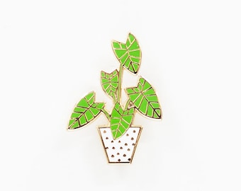 Elephant Ear House Plant Lapel Pin