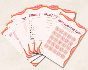 Bachelorette Party Games Bundle ~ Bridal Shower ~ 6 Fun and Original Games ~ Editable ~ Ready to Print