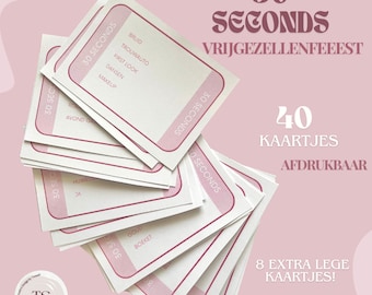 30 SECONDS Vrijgezellenfeest | Bruiloft Spel | Bachelorette | Vrouw