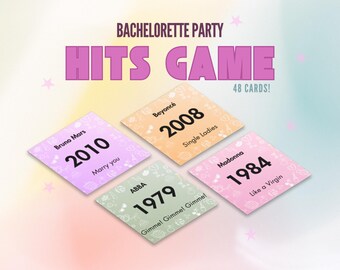 HITS GAME Bachelorette Party Game |  Bachelorette | Inspired by Hitster | Women| 30 Seconds | Music Game | 1957 - 2024