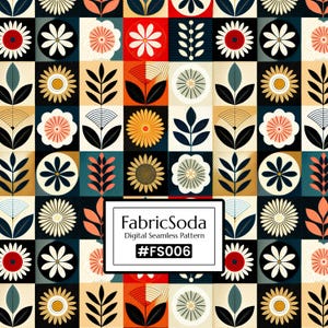 Motif géométrique rétro en papier numérique JPG sans couture #FS006