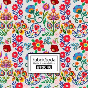 Wildflower floral Seamless Pattern JPG PNG Transparent Digital Paper #FS046