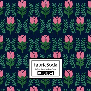 100% Cotton Fabric Cotton Canvas Pink Floral Fabric by the yard FS054
