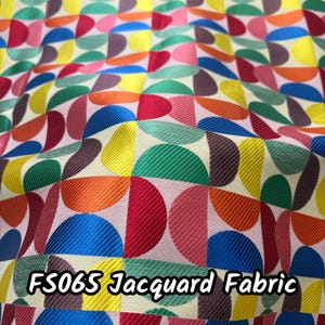 FS065 Multicolour Geometric Jacquard Fabric by the yard