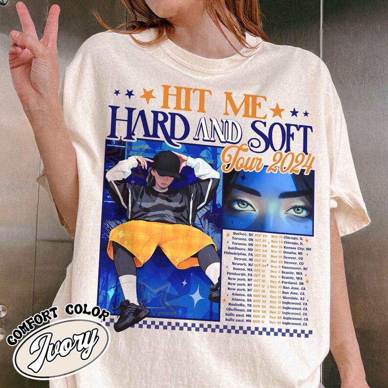 Hit Me Hard and Soft Shirt, Music Tour Shirt, Gift for Her, Women T