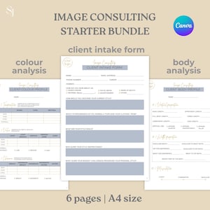 Image Consultant & Personal Stylist Starter Bundle | Modern Editable Canva Template (6 Pages, A4, Print-Ready/Digital)