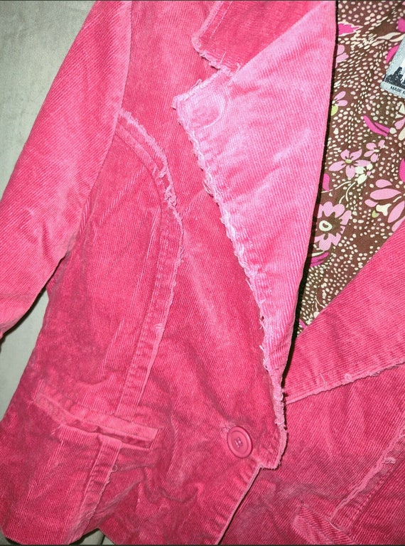 Y2K pink corduroy  jacket NWOT, sz. S. Boho Shabb… - image 7