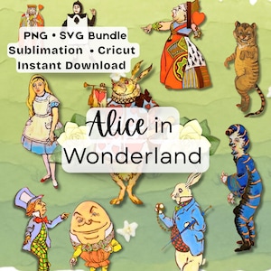 Alice in Wonderland PNG SVG Bundle for Sublimation & Cricut ...