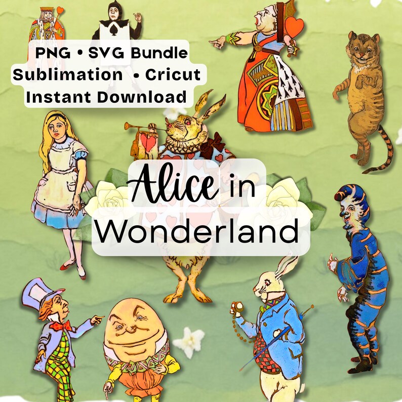 Alice in Wonderland PNG SVG Bundle for Sublimation & Cricut ...