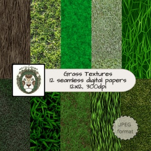 GRASS lawn yard green texture seamless digital papers, digital background, scrapbooking, print on demand, junk journal