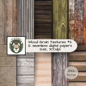 Wood textures seamless background digital papers, Rustic wood digital background, Distressed wood planks. (#2)