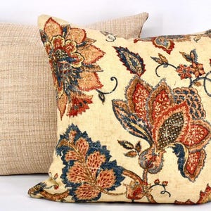 20&quot; Red/Navy/Ivory Print Pillow Covers (Set of 2)