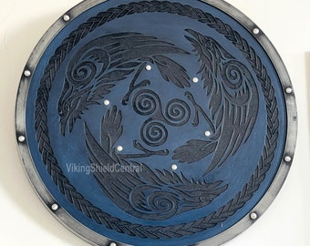 Eivor Valhalla Ravens Wooden Viking Shield