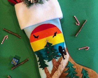 Christmas hiking stocking, stockings, hiker gift, hiking Christmas,