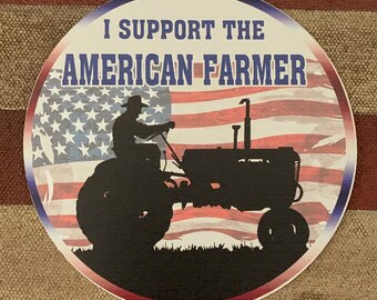 American Farmer Decal Bumper Sticker Personalize Gifts Any Name Or Text 6" 