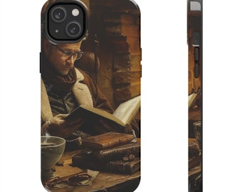 Phone Case for Iphone Case Design for Book Lovers Gift Fireplace Themed Phone Cases with Fireplace Design with Man Reading Luxury Phone Case
