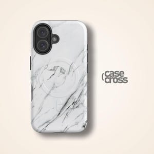 WHITE MARBLE ELEGANCE MagSafe iPhone Case | iPhone 16 15 14 13 12 11 Pro Max Case, iPhone 16 15 14 Plus Case, iPhone 13 Case, by Case Cross
