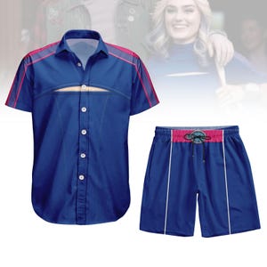 Addison Zombies 4 Costume Button Shirt Shorts, Disney Cosplay Outfit, Addison Alien Uniform Set, Halloween Disneyland Cosplay Outfit
