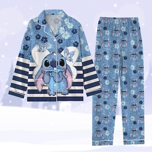 Stitch Pajamas Set, Disney Stitch Pajamas, Disney Dog Shirt Pajamas Christmas, Lilo And Stitch Pajamas Family, Disney Cartoon Pj Sets