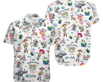 Disney Toy Story Button Down Shirt, Woody Buzz Lightyear Button Shirt Women, Magical Kingdom Button Shirt, Disneyland Button Up Shirt