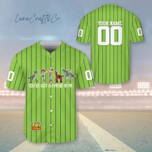Maglia da baseball personalizzata Toy Story, maglia da baseball Buzz Lightyear, maglia Woody Jessie, maglia da baseball Disneyland, maglia Toy Story Friends