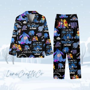Eeyore Pajamas Christmas, Winnie Pooh Pajamas For Party, Disney Pajama Set, Cartoon Movie Pajamas Family, Pajamas Set, Holiday Pajamas