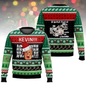 Home Alone Ugly Christmas Sweater, Kevin Battle Plan Xmas Sweater, Funny Movie Ugly Sweater, Holiday Christmas Gift for Men Women