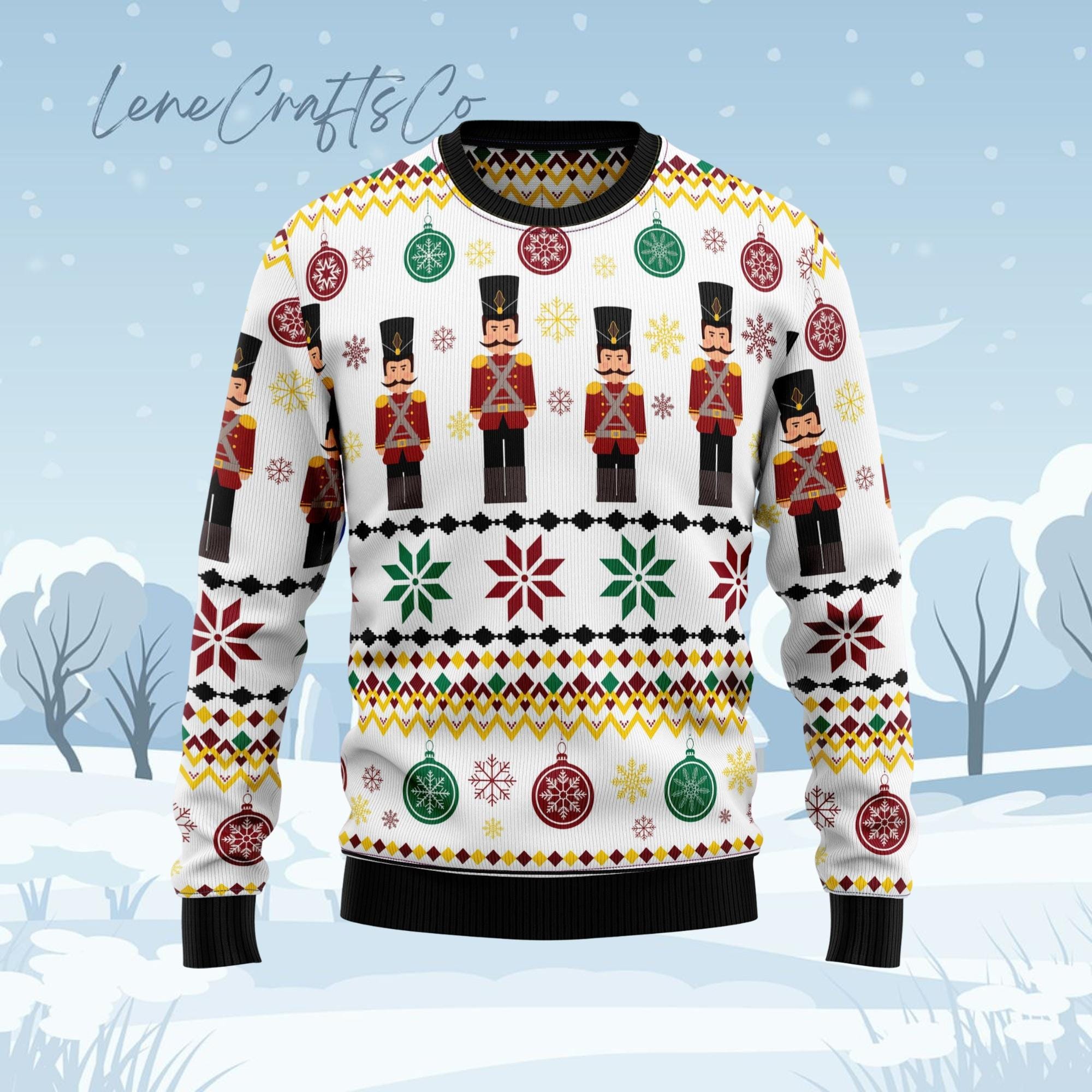 Discover Nutcracker Christmas Ugly Sweater, Sugar Plum Fairy Ballet Ugly Sweater, Funny Nutcracker Soldier Holiday Sweater, Chinoiserie Xmas Gift