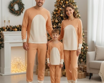 Chilli Dog Cosplay Long Sleeve Pajamas Set, Dog Mom Heeler Costume PJs, Matching Family Sleepwear, Cute Cartoon Loungewear Outfit