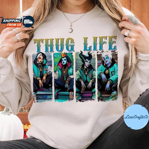 Halloween Thug Life Shirt, Bad Witches Club Hoodie, Disney Evil Characters Sweatshirt, Disney Villain Tee, Witch Shirt, Halloween Gift