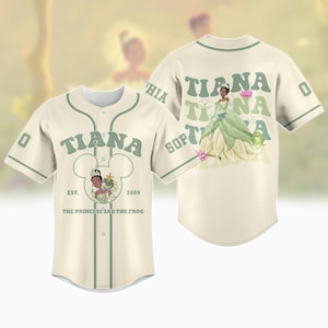 Custom Princess And The Frog Baseball Jersey, Disney Characters Football Jersey Shirt, Disney Girl Trip Athletic Jersey, Tiana Jersey