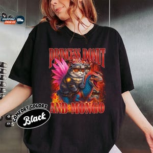Princess Donut And Mongo Comfort Colors Shirt, Vintage 90s Graphic Shirt, Dungeon Crawler Carl Tee, Bookish Apparel For Book Lovers