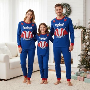 Pyjama Homme Marvel Ensemble Manches Longues Noir - Coton Confortable