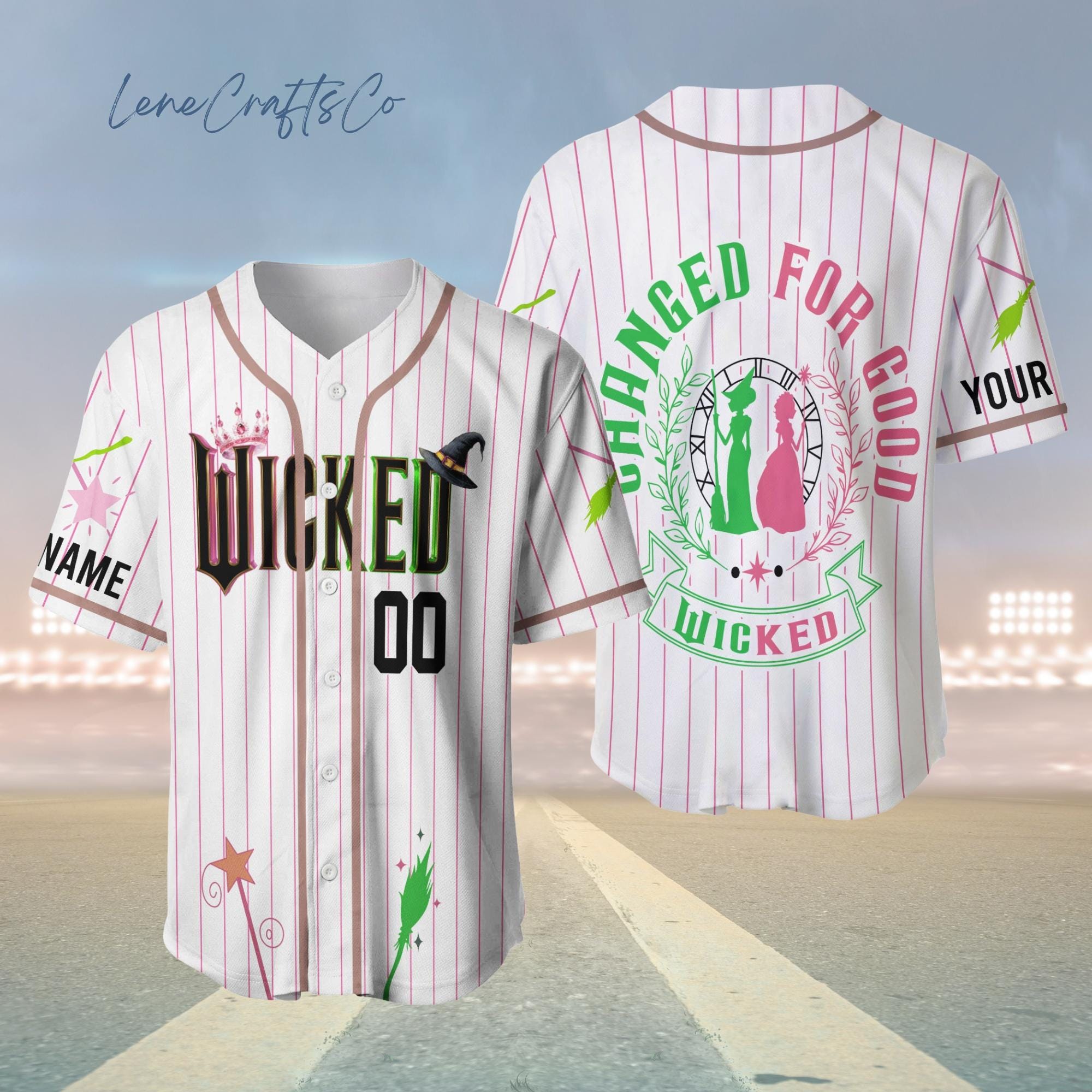 Custom Wicked Jersey Shirt, Elphaba and Glinda Jersey, Musical Gifts ...