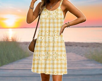 Yellow Daisy Floral Maxi Dress, Cottagecore Garden Sundress, Soft Girl  Spring Summer Outfit - Etsy