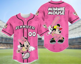 Personalisierte Minnie Maus Baseball Jersey, Disney-Charaktere Jersey, Magic Kingdom Jersey, Disneyland Trip Jersey, passendes Jersey