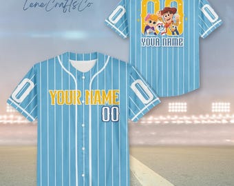 Aangepaste Toy Story-honkbaljersey, Buzz Lightyear-jerseyshirt, Woody Jessie-trui, Bullseye T-Rex-trui, Toy Story Friends-jersey