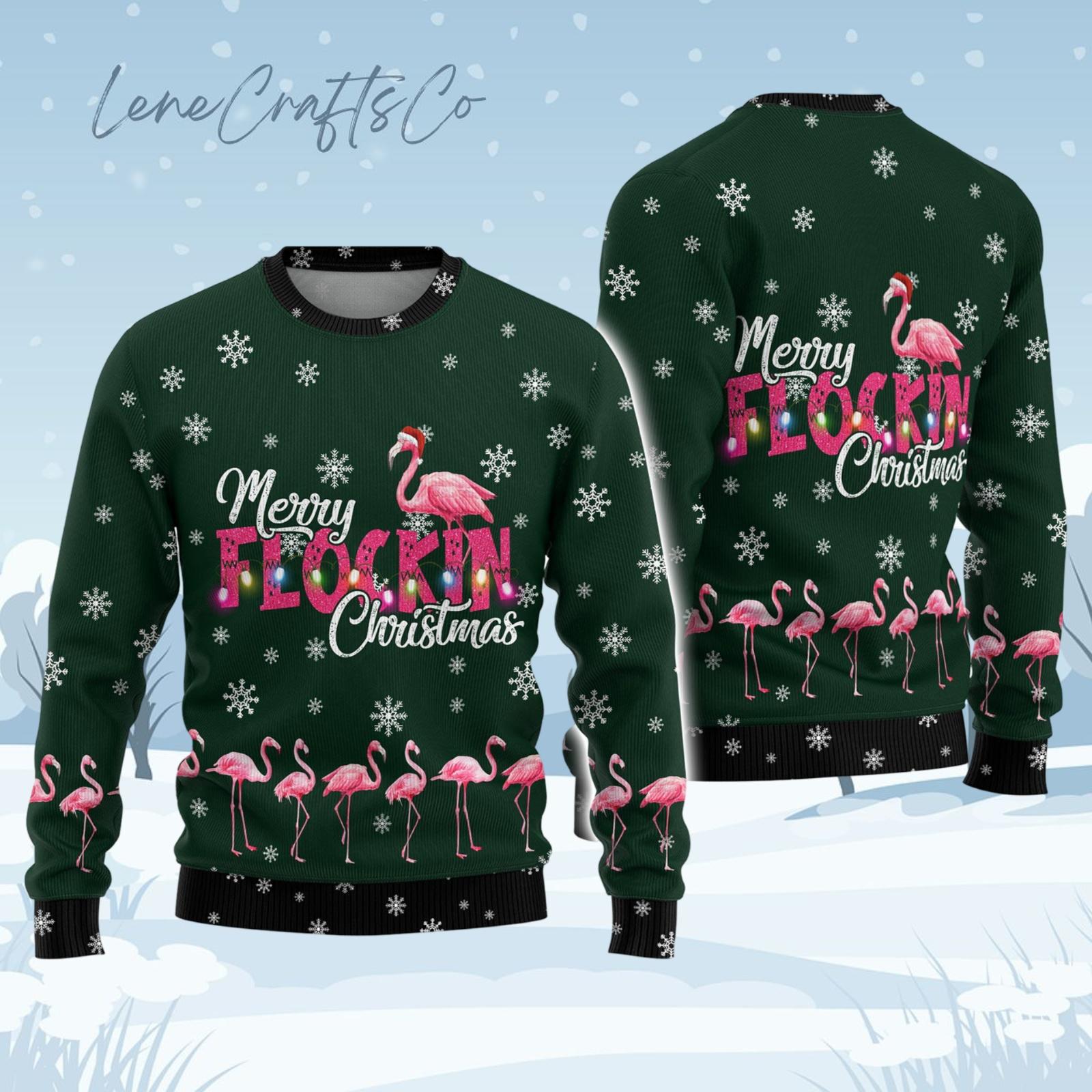 Discover Flamingo Ugly Sweater, Wildlife Bird Christmas Sweater, Flamingo Holiday Sweater, Animal Lover Xmas Sweater, Outdoor Nature Sweater