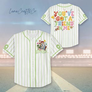 Maglia da baseball personalizzata Toy Story, maglia da football Woody Jessie, maglia sportiva Disney Friends, maglia Toy Story Friends da uomo