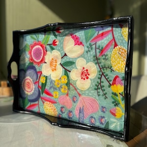Handmade Wooden Tray With Handles | Serving Tray | Coffee Tray | Gift For Her | Tea Tray Decorative Tray | Tray Decor