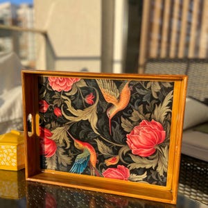 Wooden Serving Tray With Handles | Tray With Handles | Tea Serving Tray | Gift For Her | Decorative Tray | Tray Decor | Wedding Gift