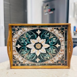 Wooden Tray With Handles | Serving Tray Handles | Ottoman Tray With Handles | Gift For Her | Tea Tray With Handles | Decorative Tray