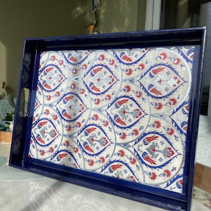 Wooden Serving Tray With Handles | Tray With Handles | Ottoman Tray | Gift For Her | Tea Tray Decorative Tray | Tray Decor