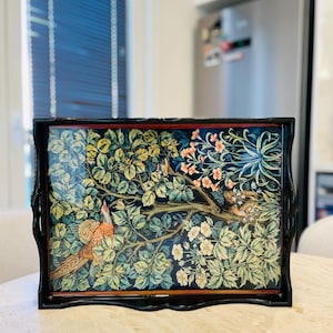 William Morris Wooden Tray With Handles | Serving Tray Handles | Gift For Her | Tea Tray With Handles | Decorative Tray | Housewarming Gift