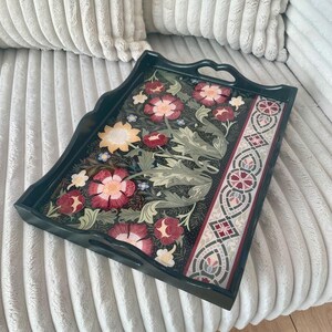 William Morris Wooden Tray With Handles | Serving Tray Handles | Gift For Her | Tea Tray With Handles | Decorative Tray | Ottoman Tray